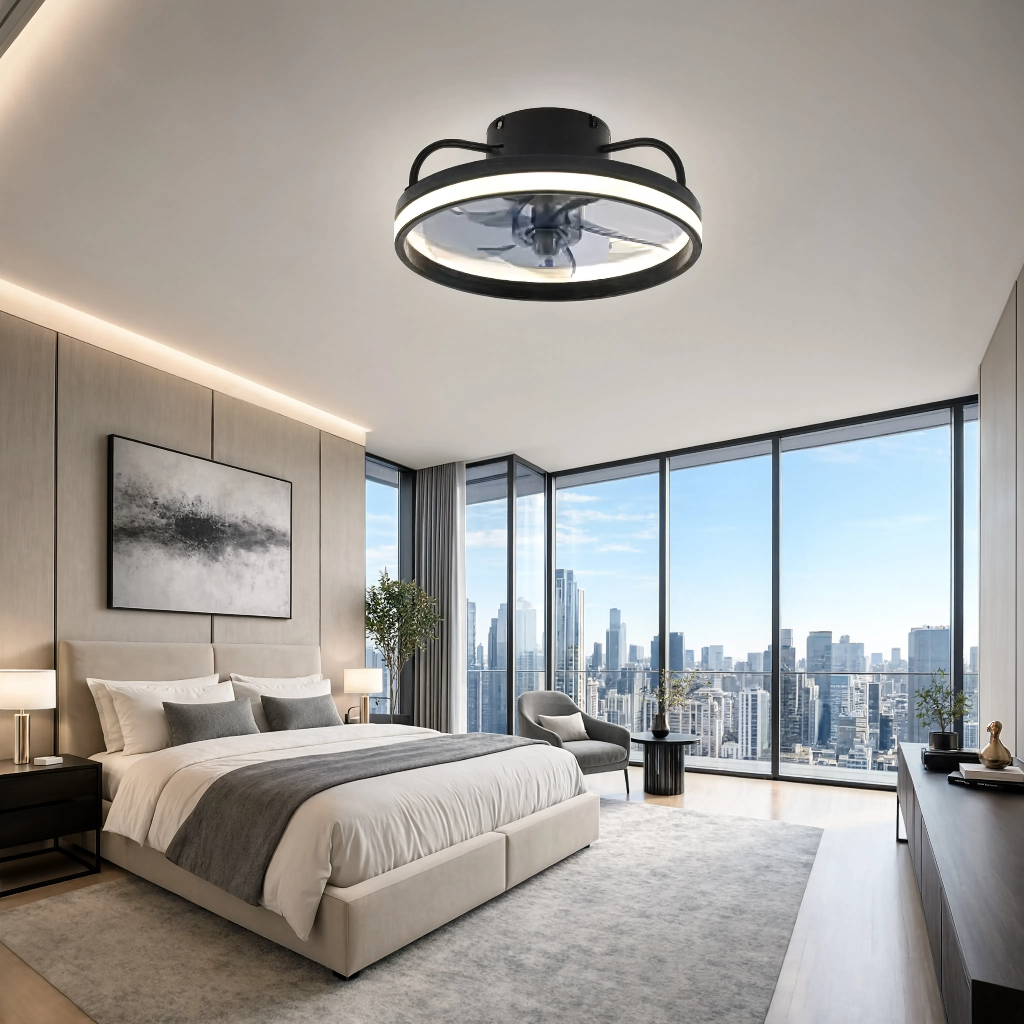 Ventilateur de Plafond Compact Connecté avec LED - Modèle Noroît