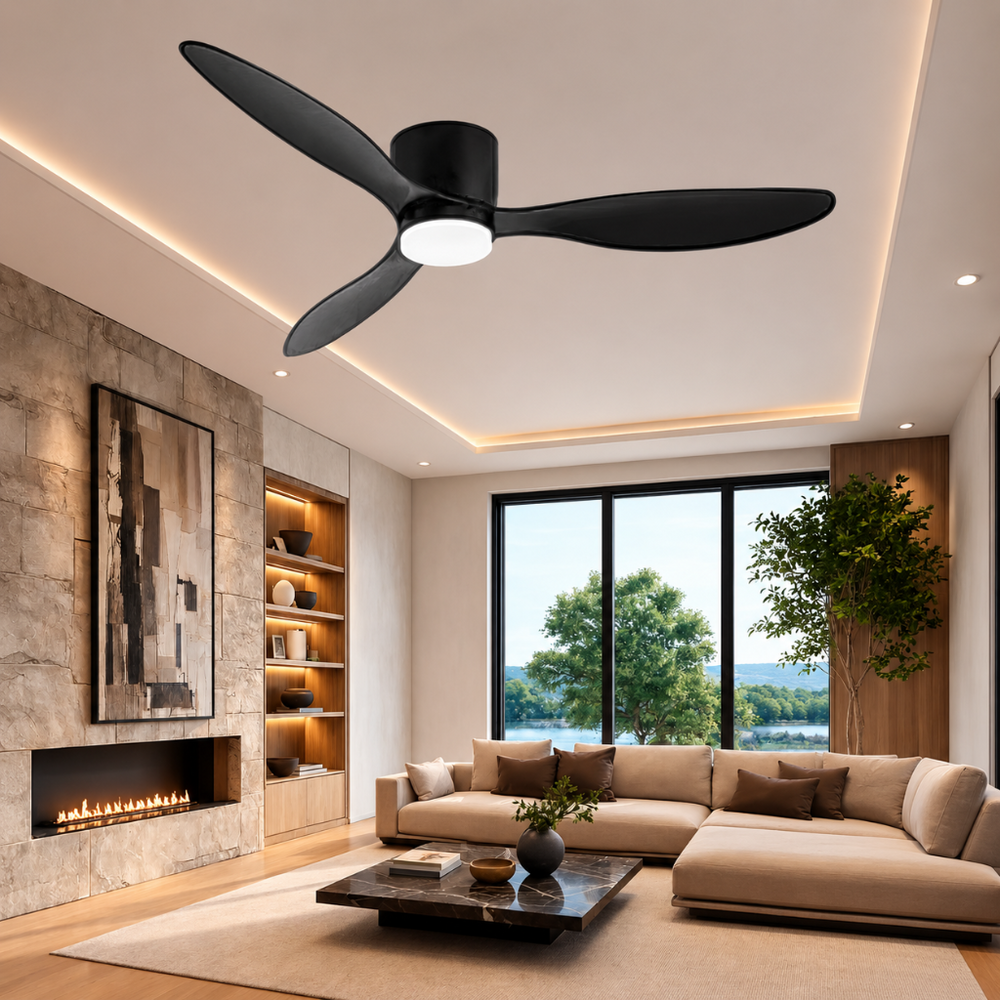Ventilateur de plafond Vento ultra-silencieux LED, vue en intérieur