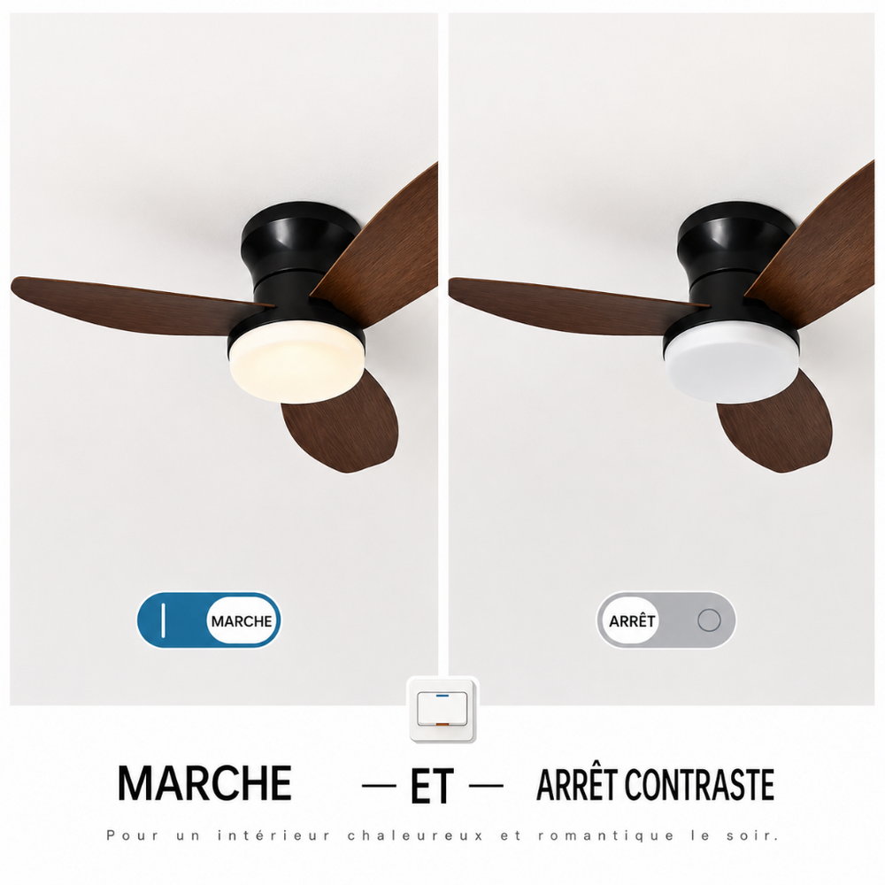 Ventilateur de plafond Mistrale industriel LED, vue d'ambiance