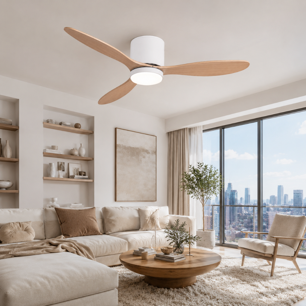 Ventilateur de plafond Vento ultra-silencieux LED, vue d'ambiance