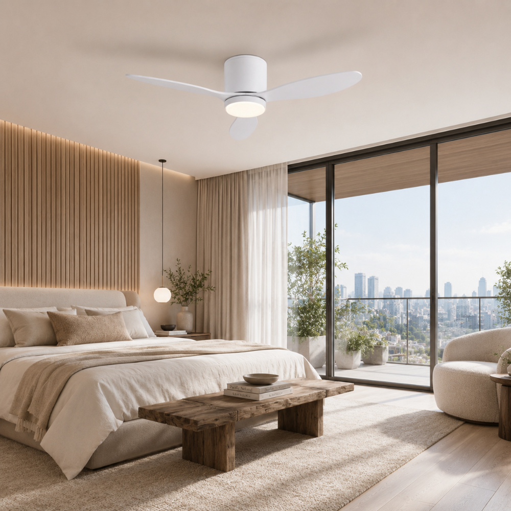 Ventilateur de plafond Vento ultra-silencieux LED, vue rapprochée