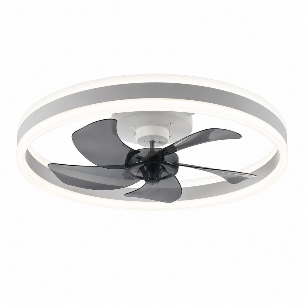 Plafonnier ventilateur Estelle ultra-slim LED, vue en situation