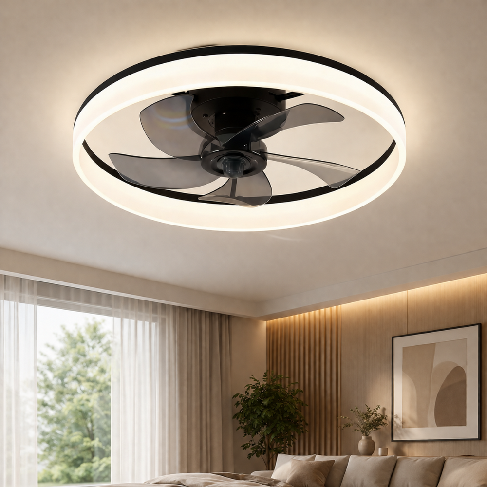 Ventilateur de plafond Foehn ultra-slim LED, vue en intérieur