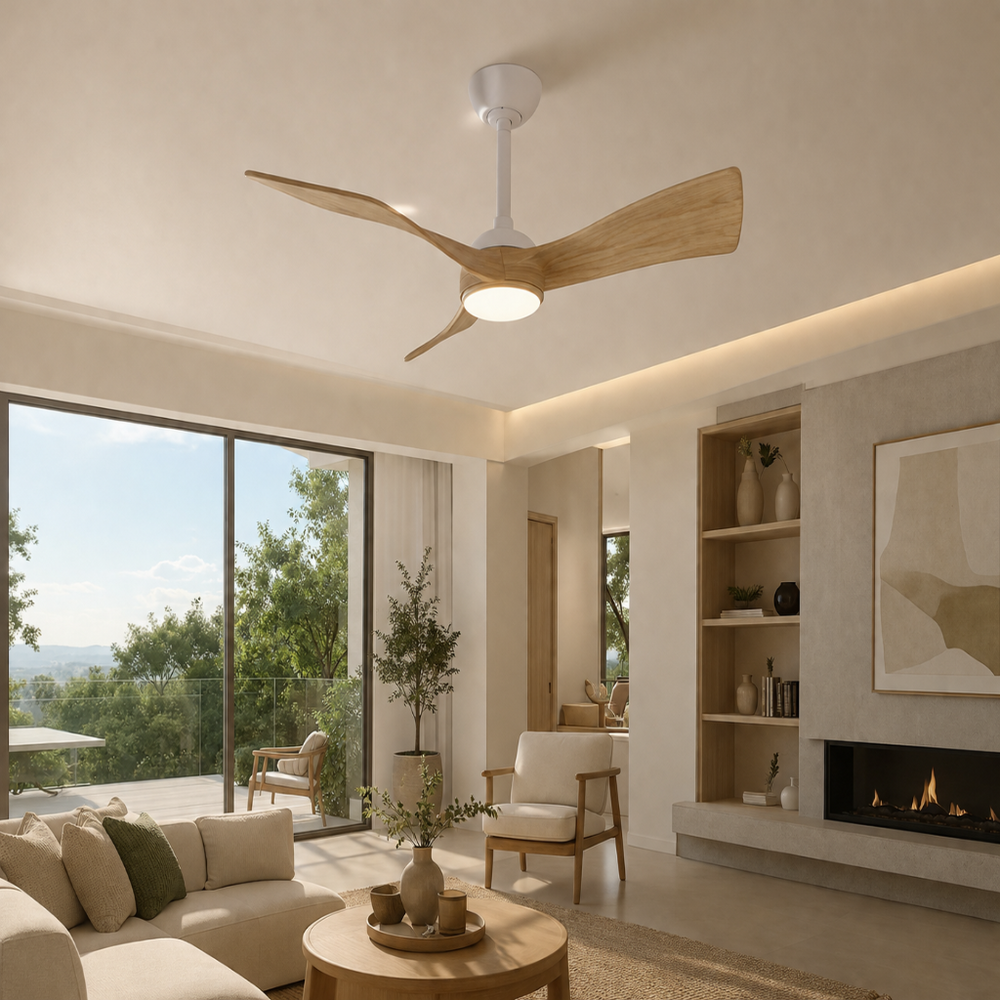 Ventilateur de plafond Cygne, vue en intérieur