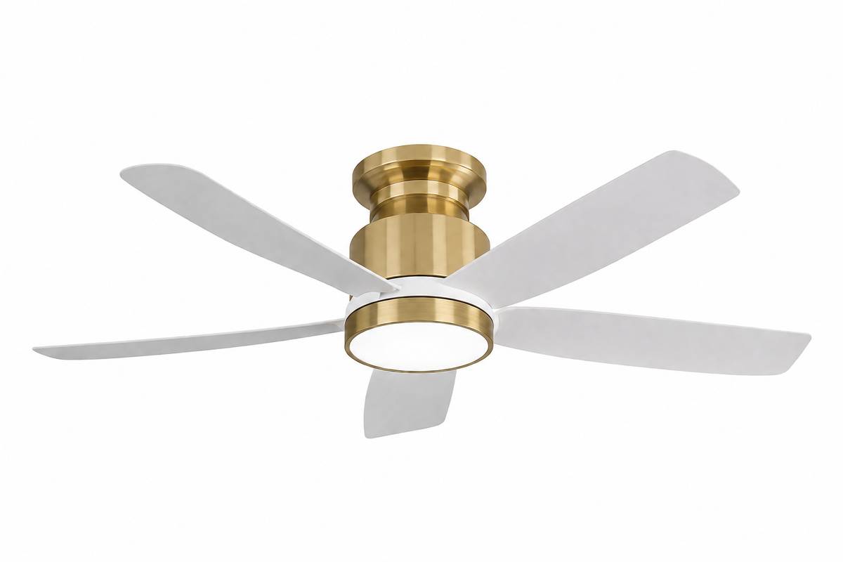 Ventilateur de plafond Helixir design moderne épuré, rendu