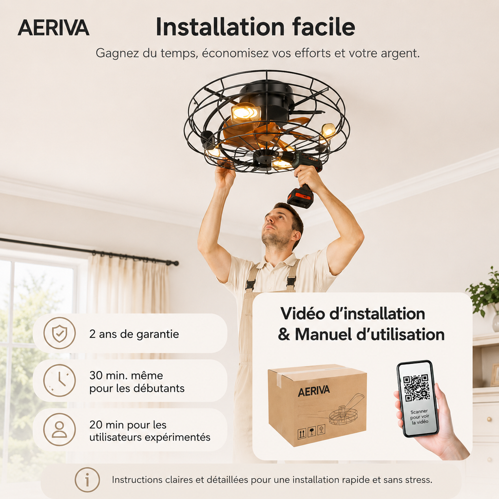 Ventilateur de Plafond Design Audacieux & Moderne - Modèle Némésis