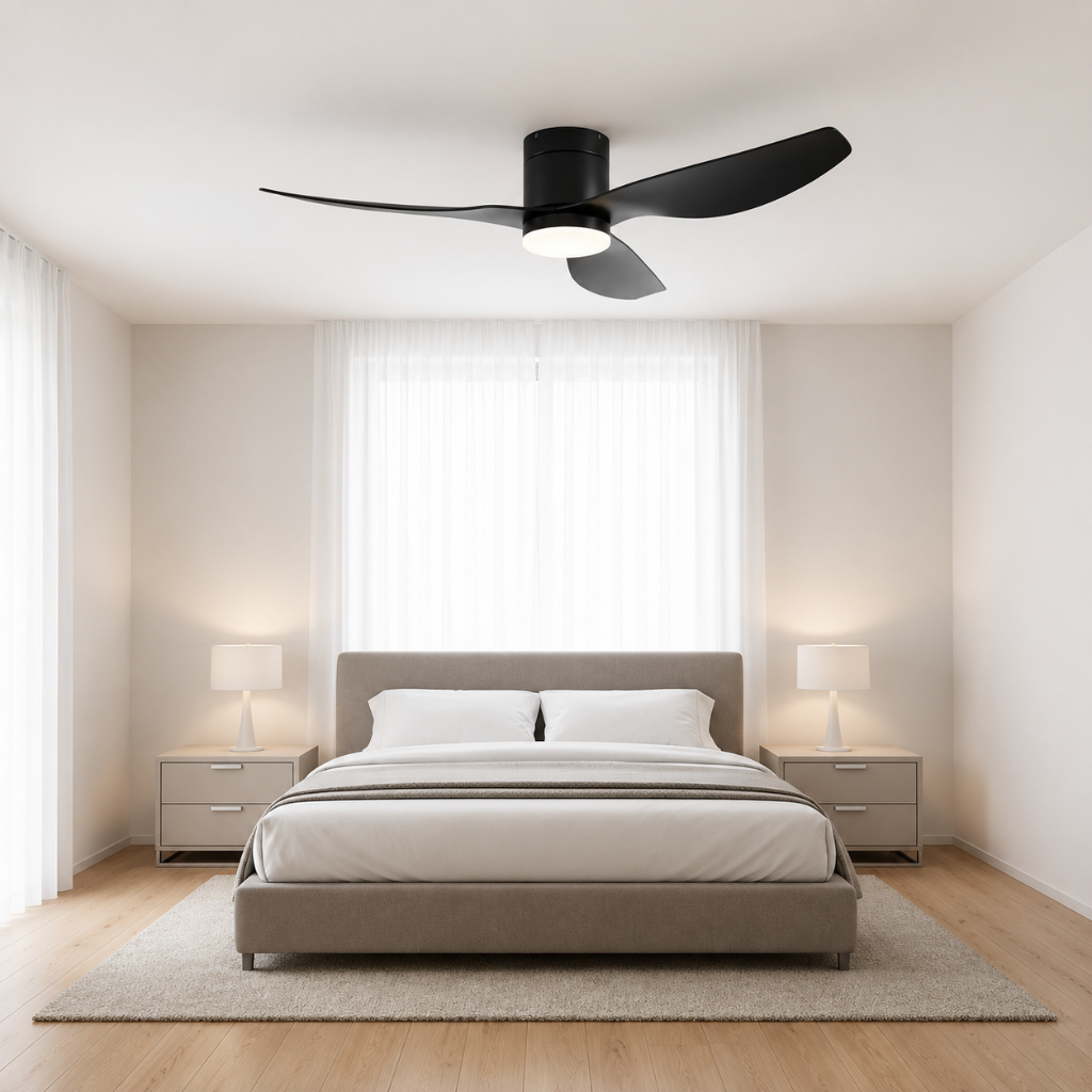 Ventilateur de Plafond Design Industriel & Bois Précieux - Modèle Syracus