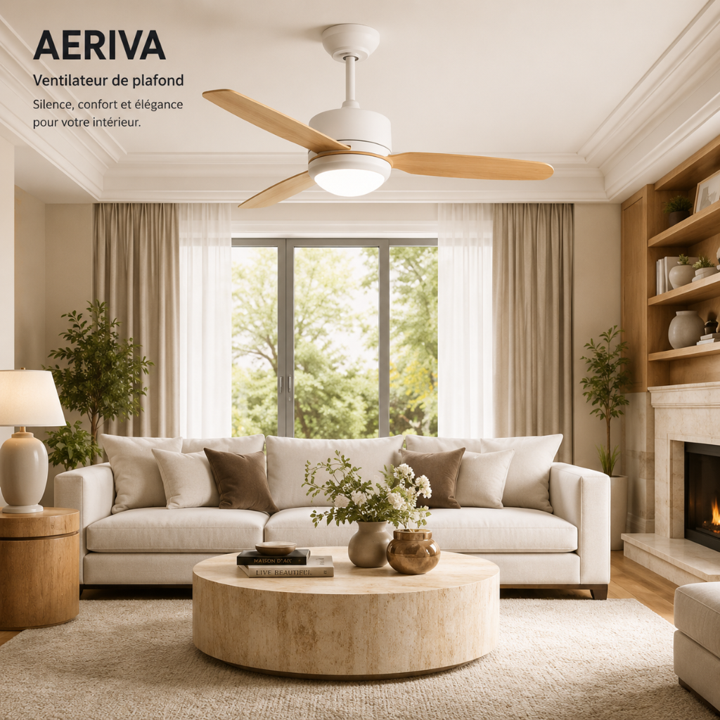 Ventilateur de Plafond Design avec Éclairage LED – Modèle Listo