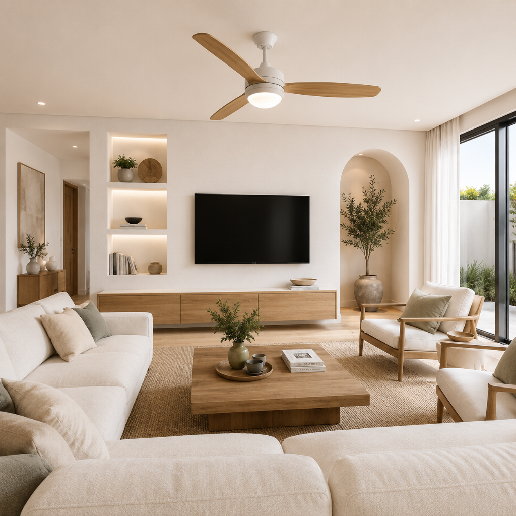 Ventilateur de Plafond Design avec Éclairage LED – Modèle Listo
