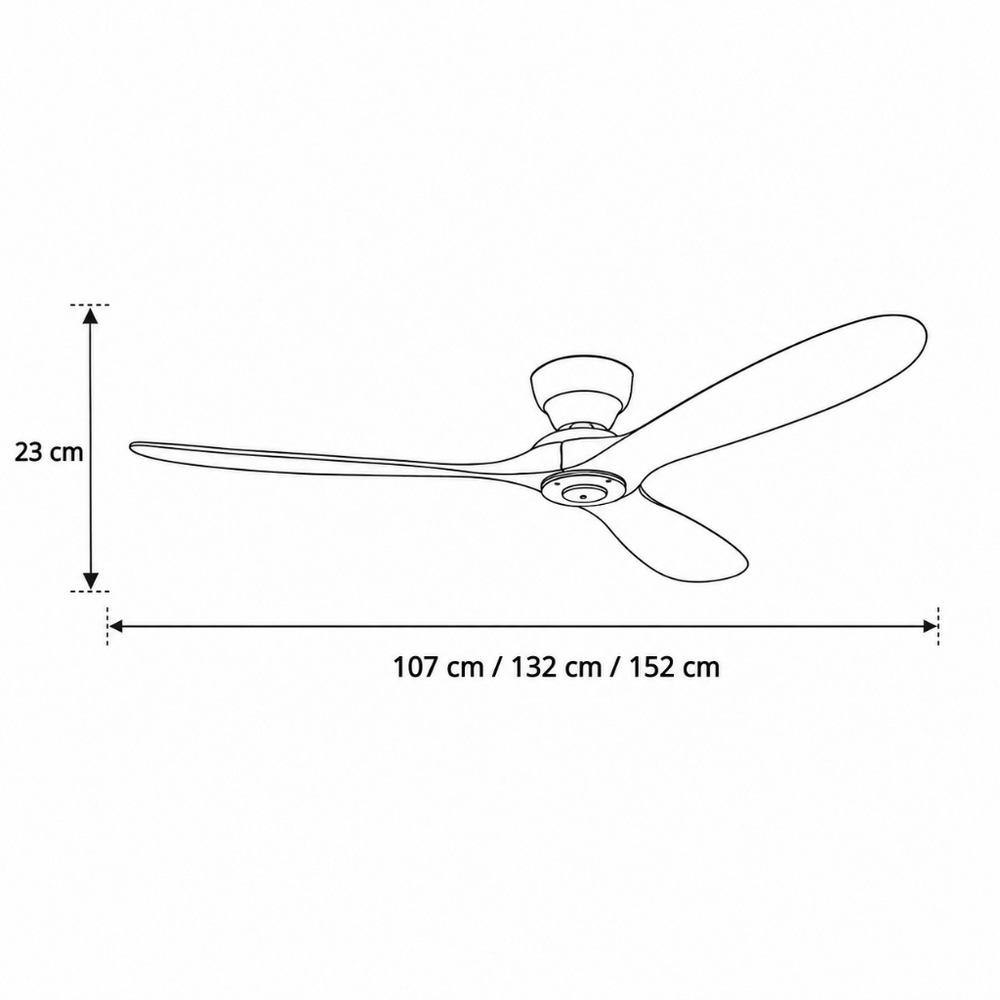 Ventilateur de plafond Vida bois sombre, installé au plafond