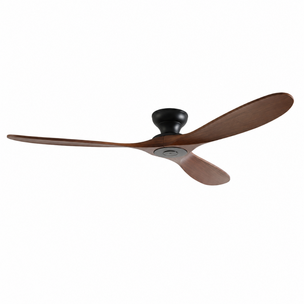 Ventilateur de plafond Vida bois sombre, vue en intérieur
