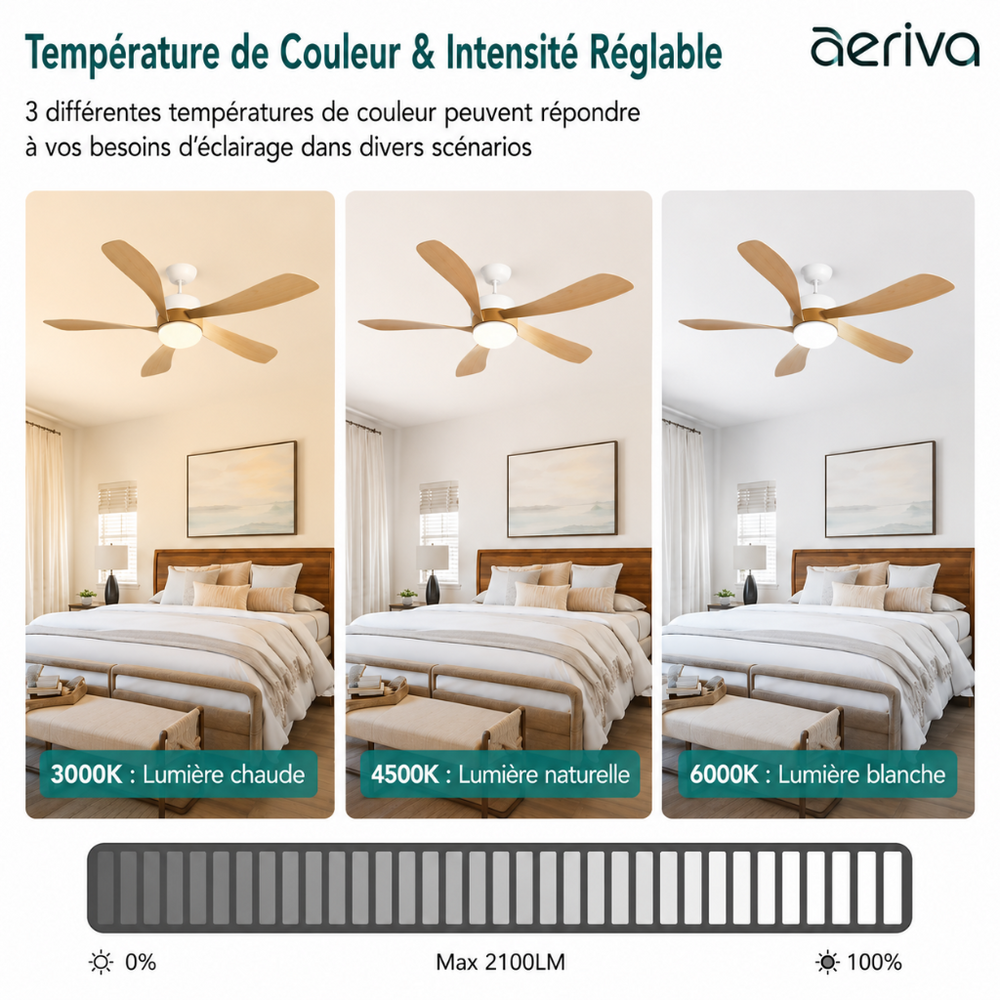 Ventilateur de plafond Éole, détail LED intégrée