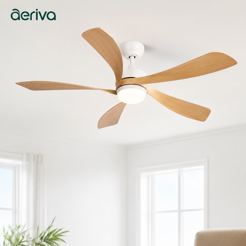 Ventilateur de plafond Éole, vue rapprochée du design