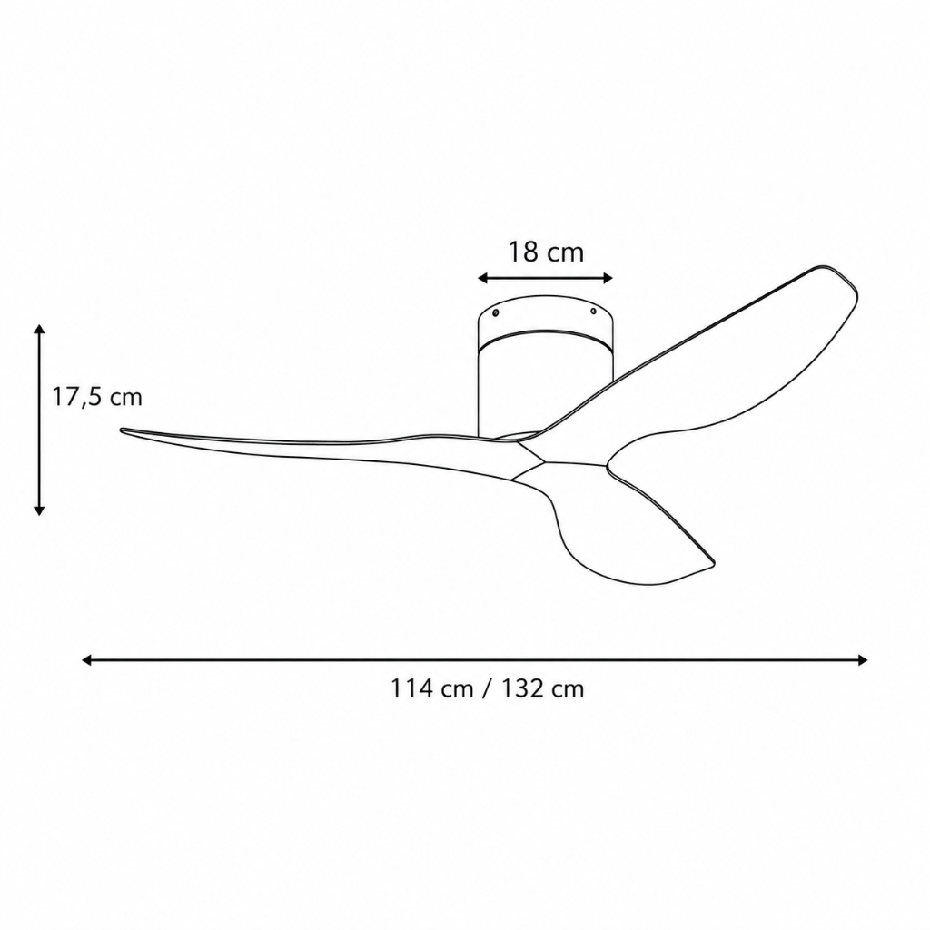 Ventilateur de Plafond Ultra-Plat en Bois Sombre – Modèle Vergo