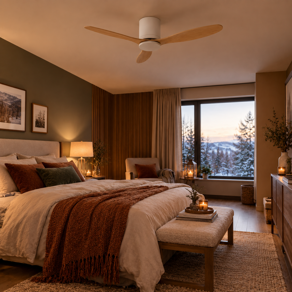 Ventilateur de Plafond Design en Bois Naturel – Modèle Axiolog