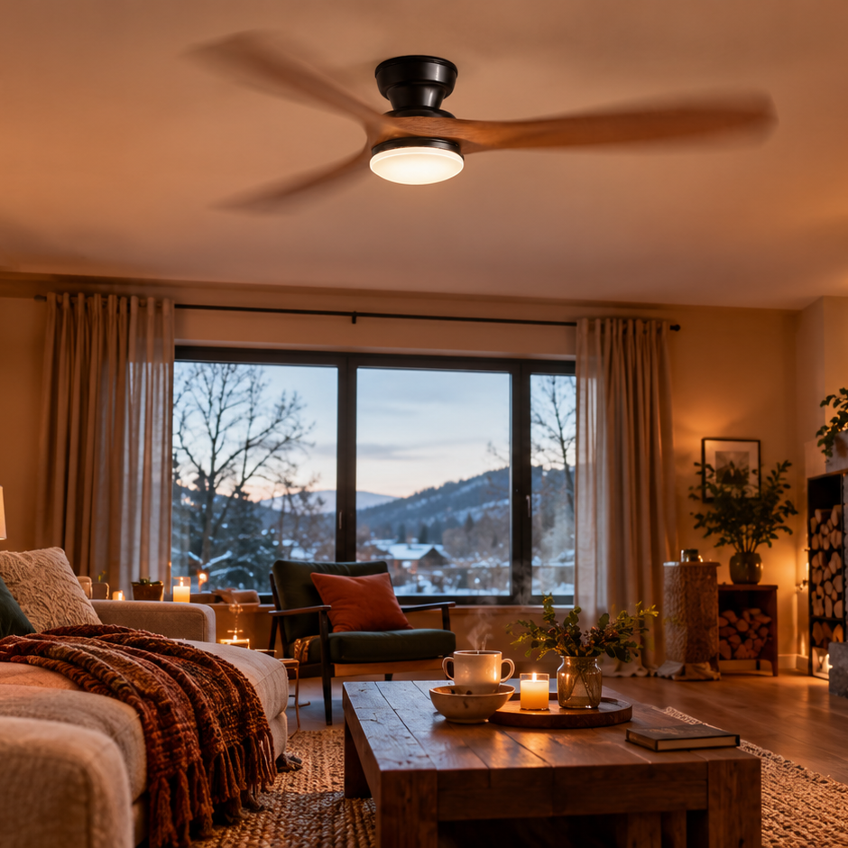 Ventilateur de Plafond Design en Bois Massif – Modèle Nordka