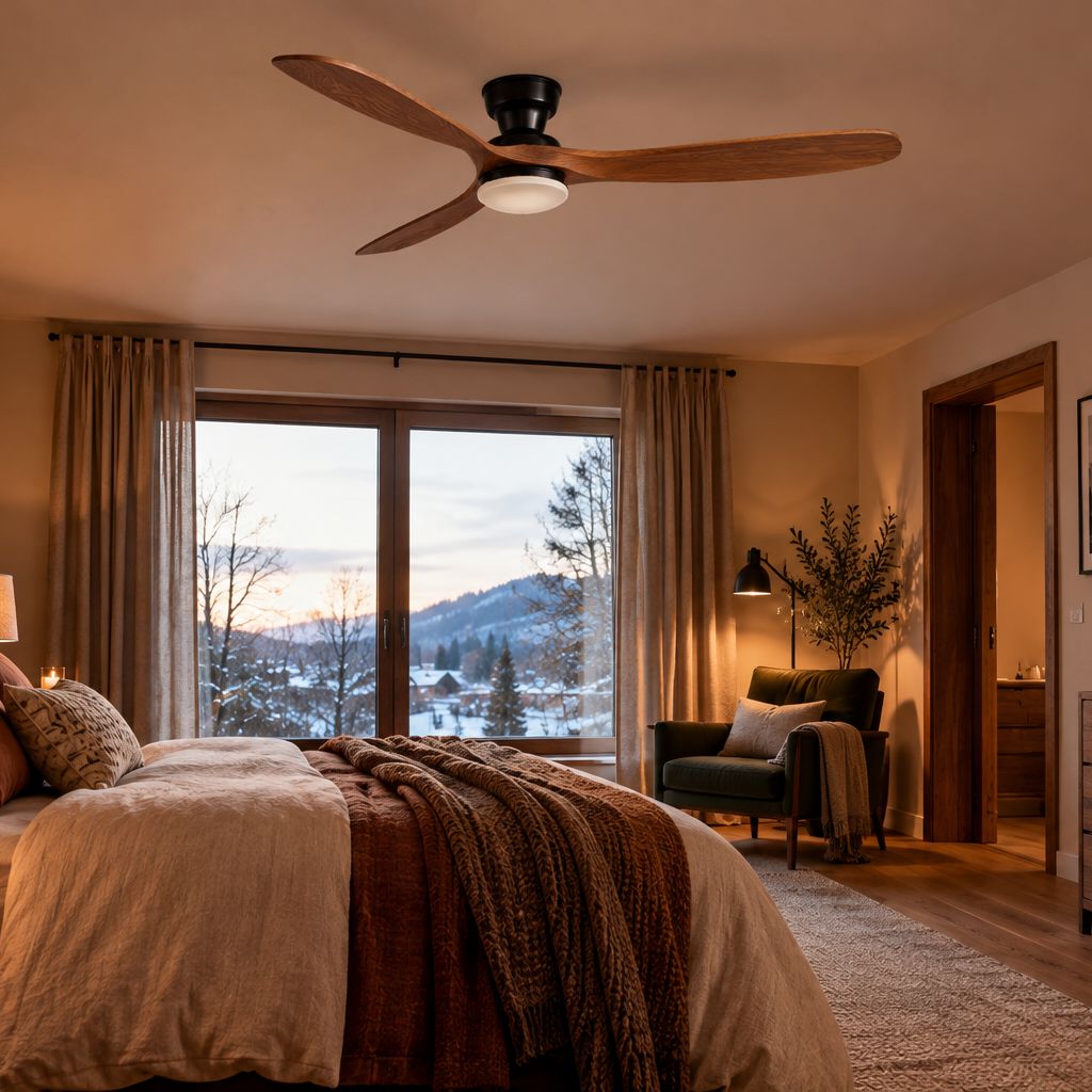 Ventilateur de Plafond Design en Bois Massif – Modèle Nordka