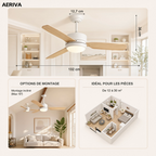 Ventilateur de Plafond Design avec Éclairage LED – Modèle Listo