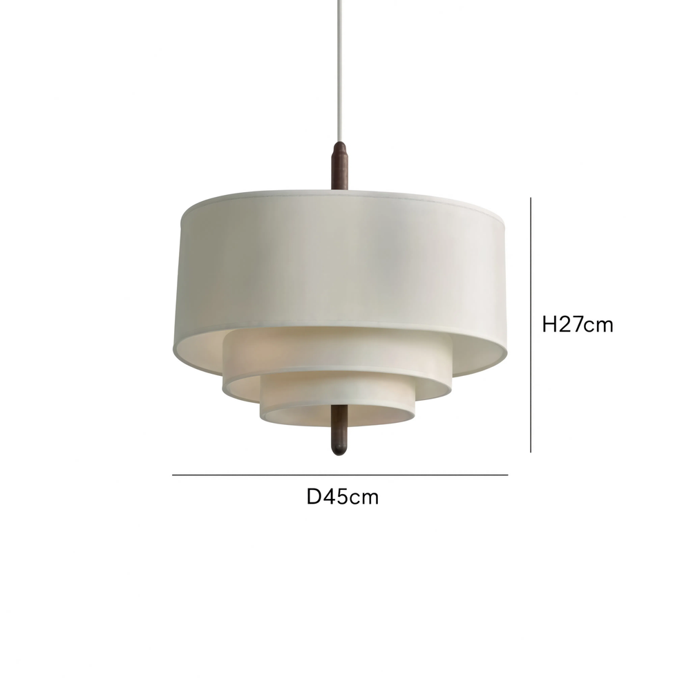 Suspension Japandi tissu écru et bois — visuel fiche produit Aeriva
