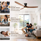Ventilateur de Plafond Design en Bois Massif – Modèle Nordka