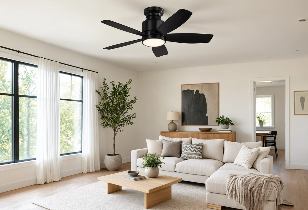 Ventilateur de Plafond Design Moderne & Épuré - Modèle Helixir
