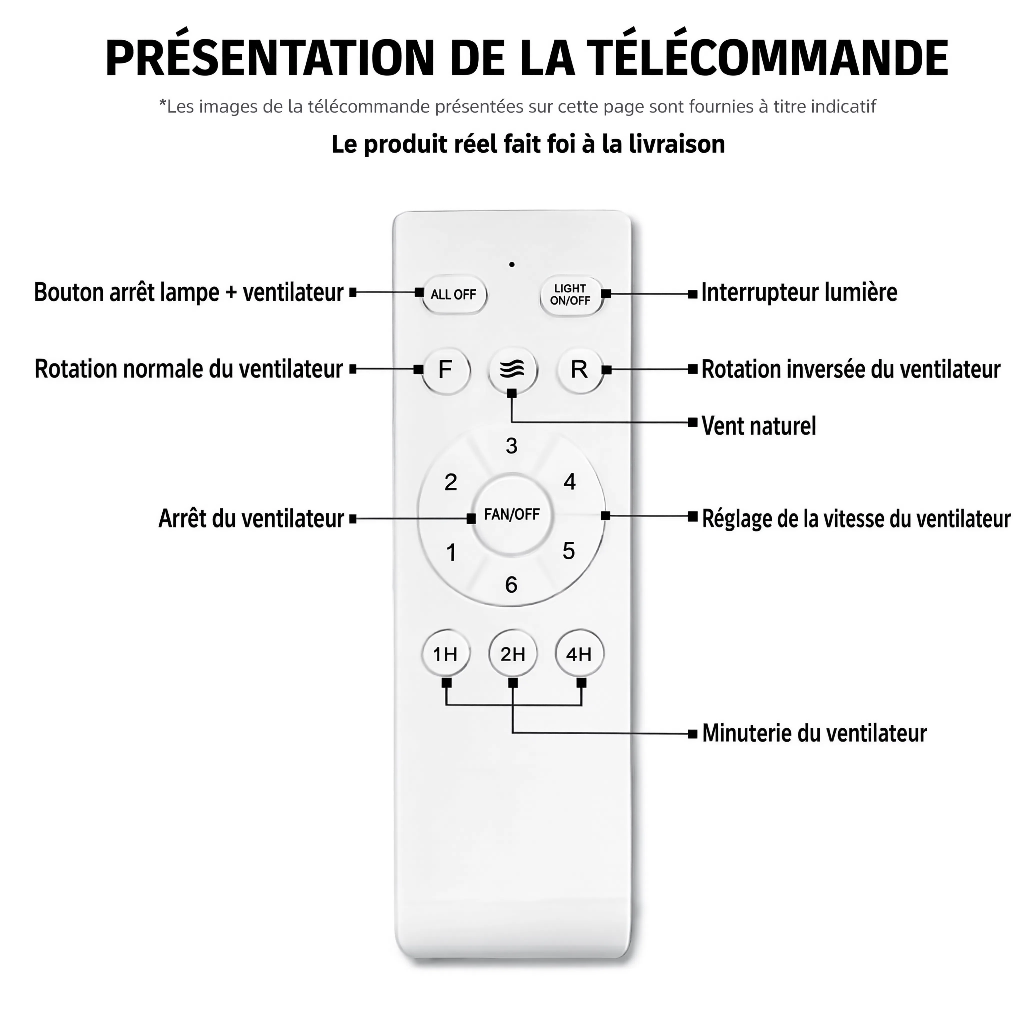 Ventilateur de Plafond Design en Bois Clair avec LED - Modèle Bora