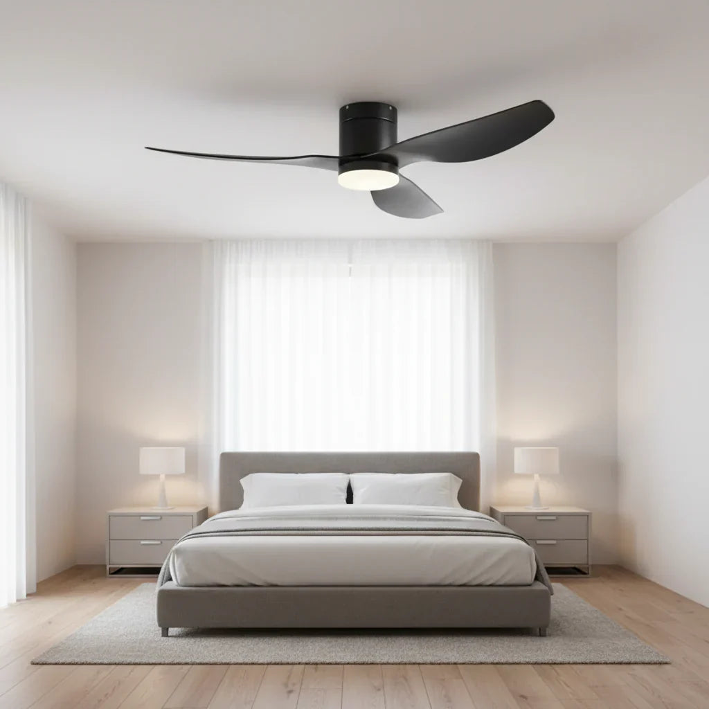 Hera | Ventilateur LED intégrée noir et ABS noir