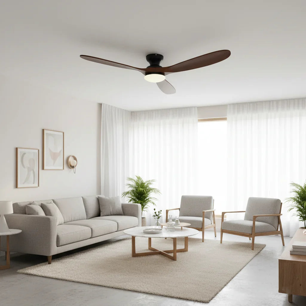 Ventilateur de Plafond Design en Bois Massif – Modèle Nordka