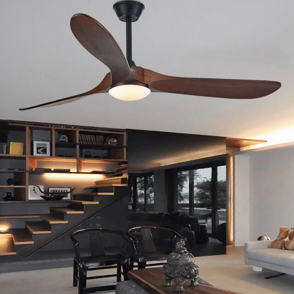 Ventilateur de Plafond Design en Bois Massif – Modèle Alizé