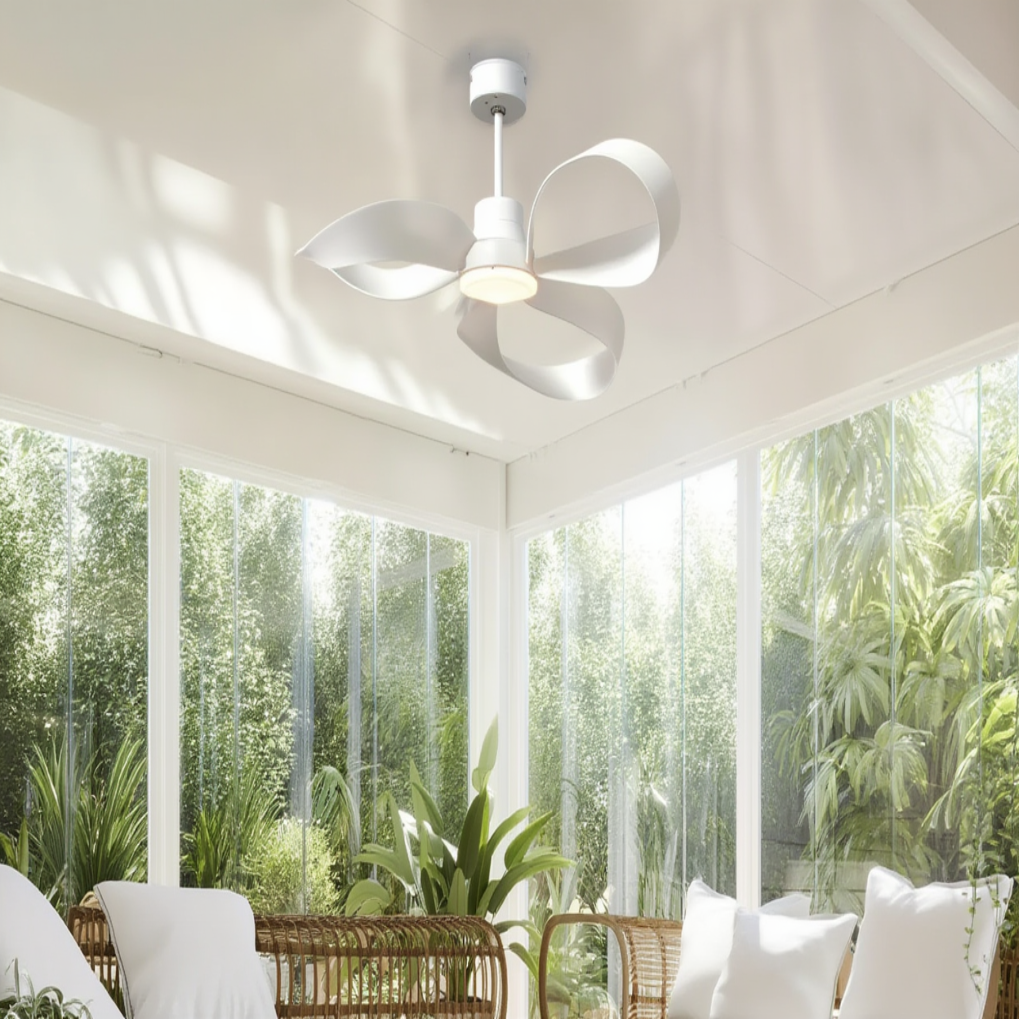 Ventilateur de Plafond Design en Bois Naturel - Modèle Sirocco