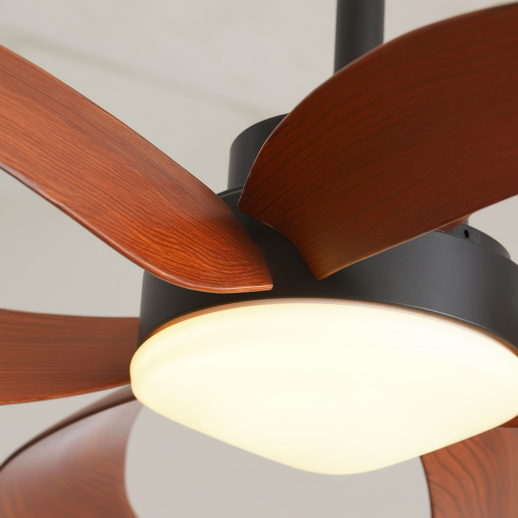 Ventilateur de Plafond Design en Bois Naturel - Modèle Sirocco