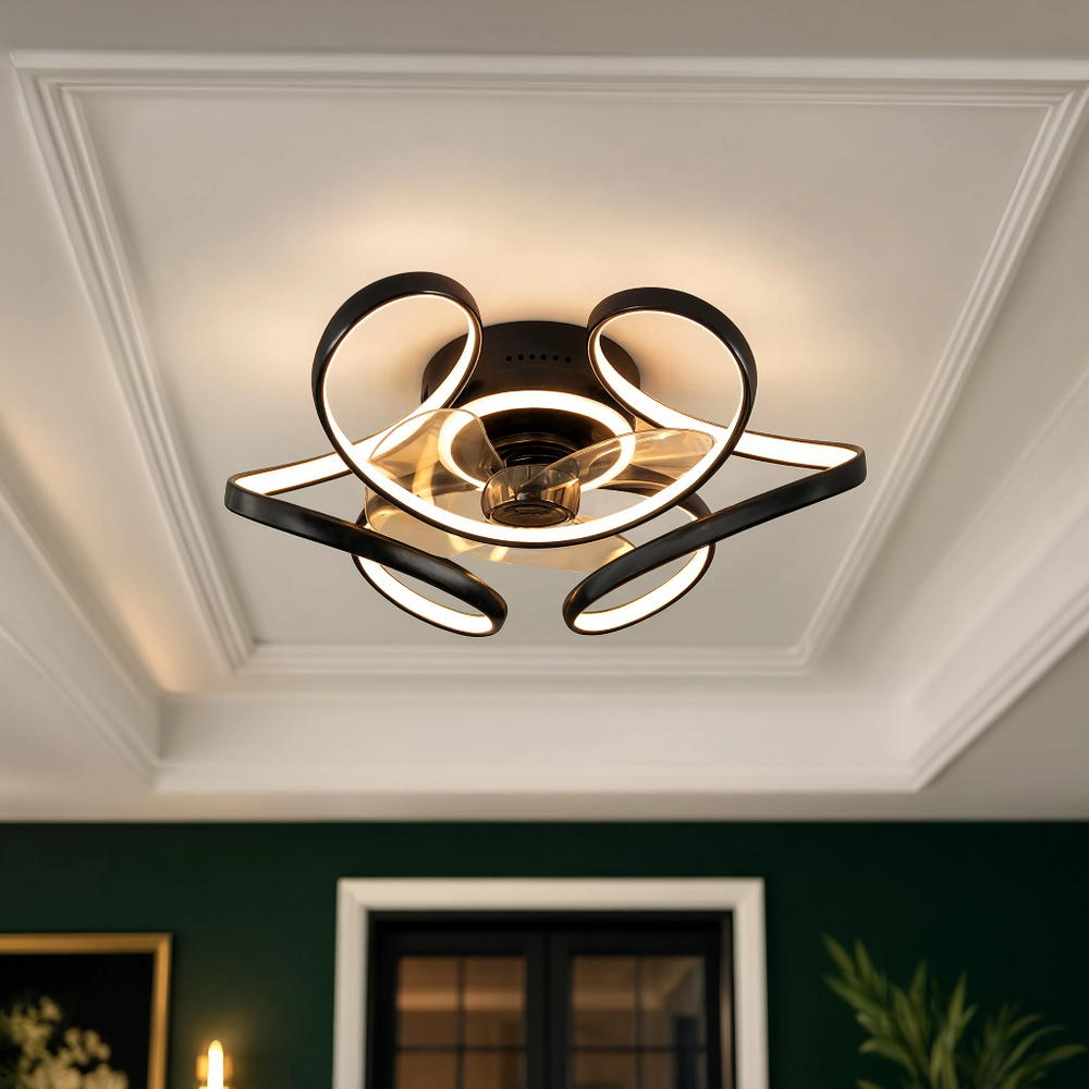 Ventilateur de plafond Harmattan Art Déco sculptural au plafond