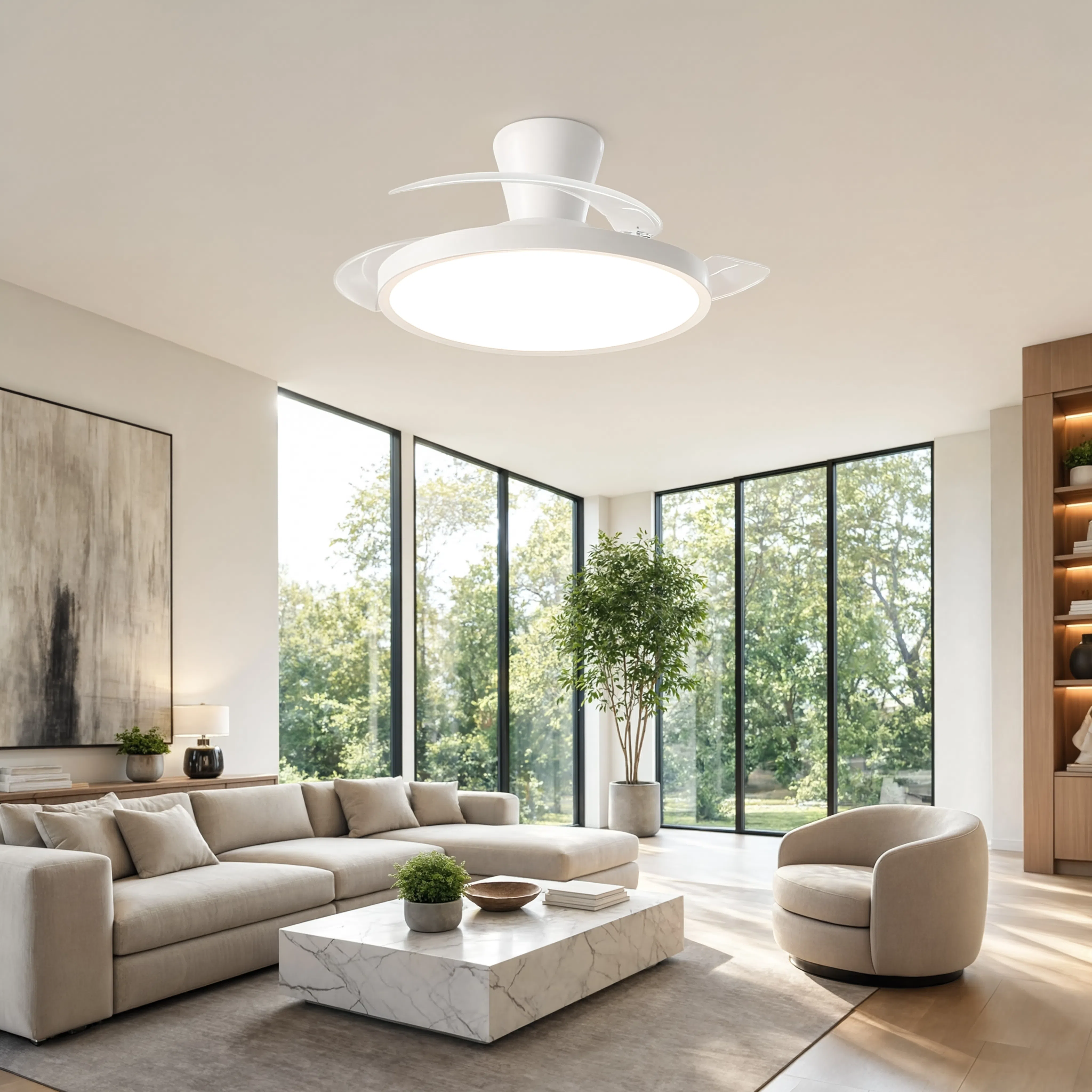 Ventilateur de Plafond Ultra-Fin avec LED - Modèle Tramontane