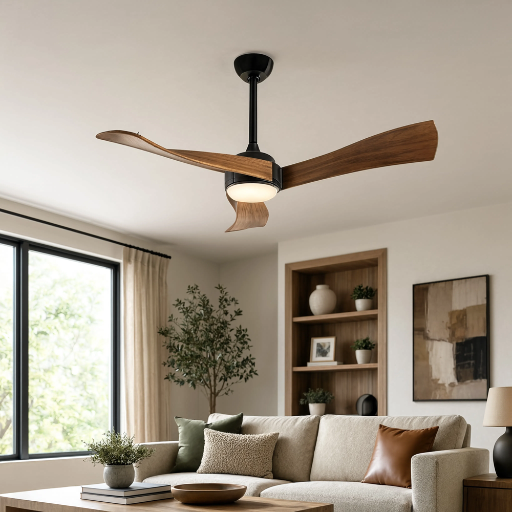 Ventilateur de plafond Cygne design nordique, salon moderne