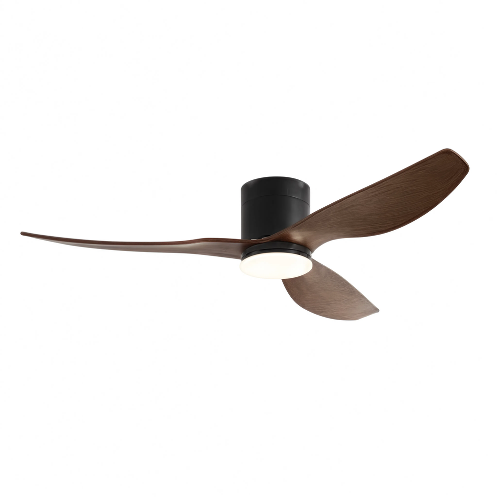 Ventilateur de plafond Syracus finition bois, vue produit carrée