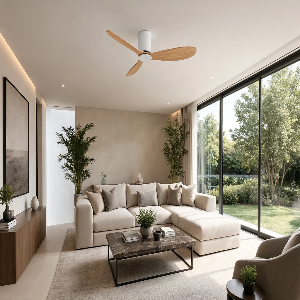 Ventilateur de Plafond Design en Bois Naturel – Modèle Axiolog