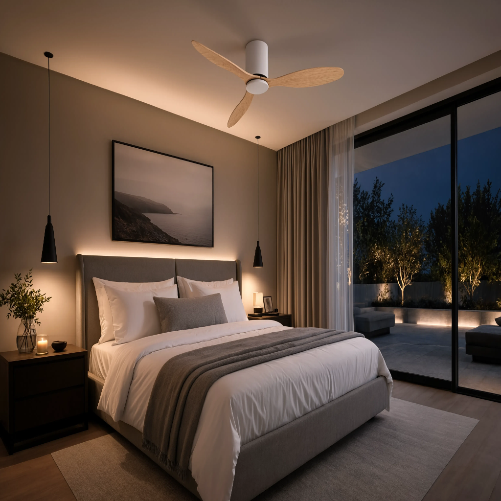 Ventilateur de Plafond Design en Bois Naturel – Modèle Axiolog