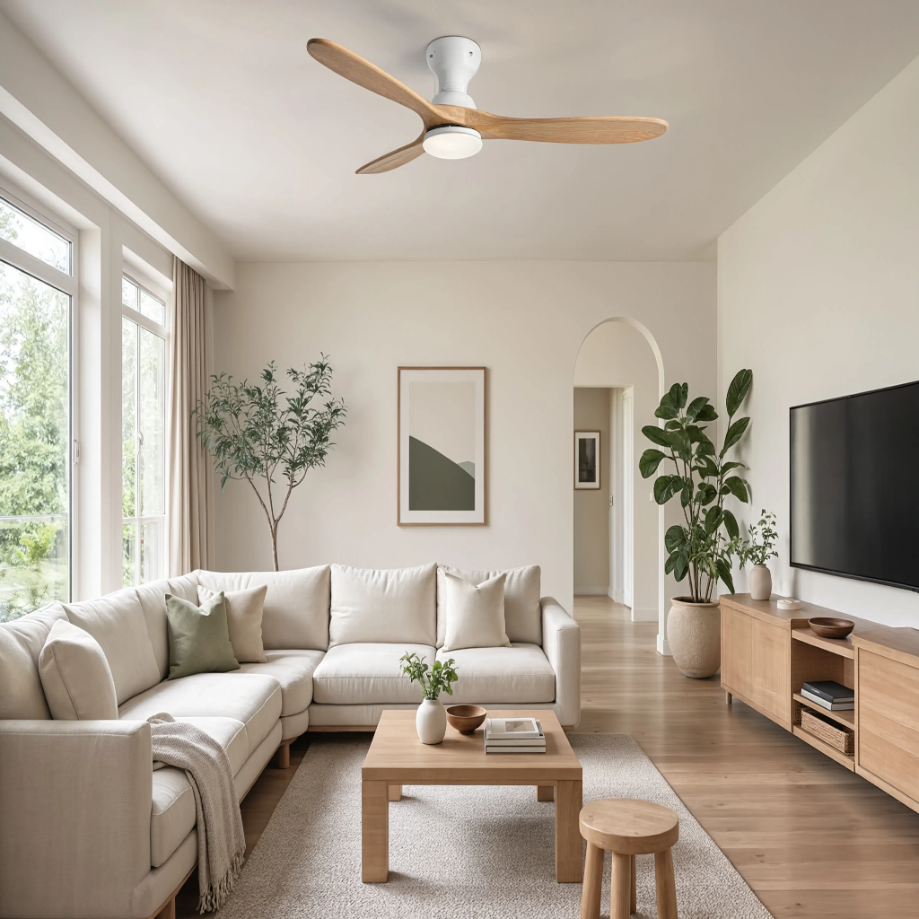 Ventilateur de Plafond Design en Bois Massif – Modèle Nordka