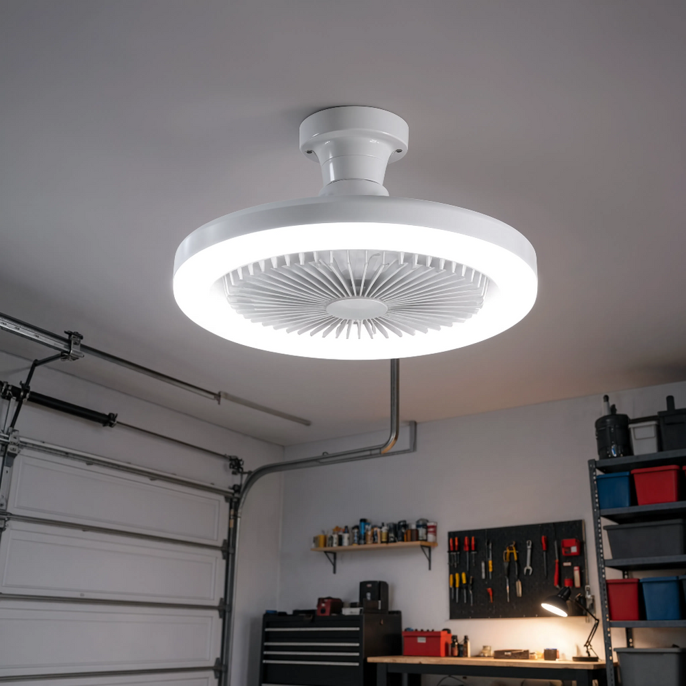Ampoule ventilateur Levanto 3-en-1 LED, en garage