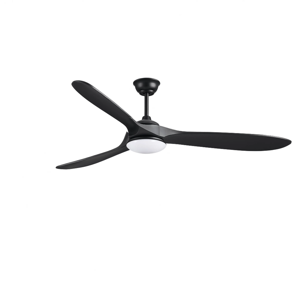 Ventilateur de plafond Alizé finition noire, vue produit sur fond blanc