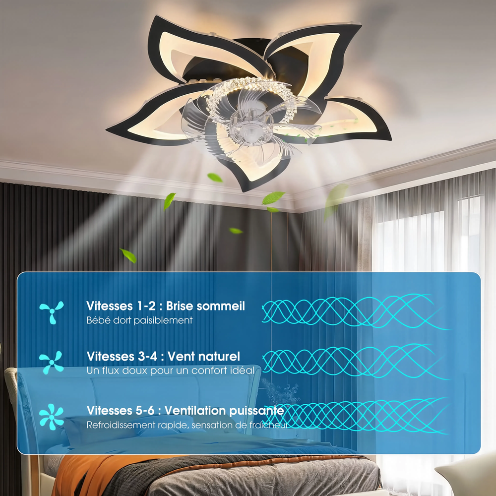Schéma des vitesses de ventilation — Ventilateur de plafond Zéphyr