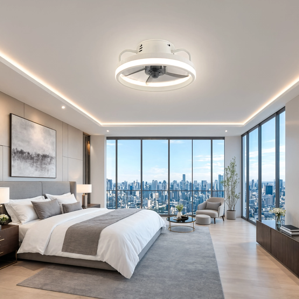 Ventilateur de Plafond Compact Connecté avec LED - Modèle Noroît