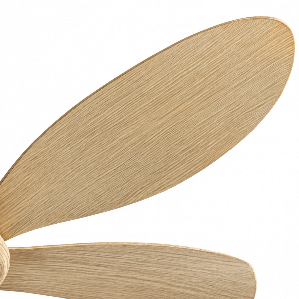 Ventilateur de plafond Bora, détail des pales en bois