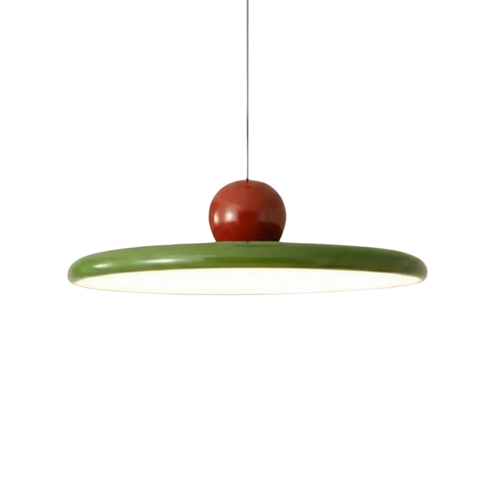 Suspension disque rétro en métal laqué, design minimaliste