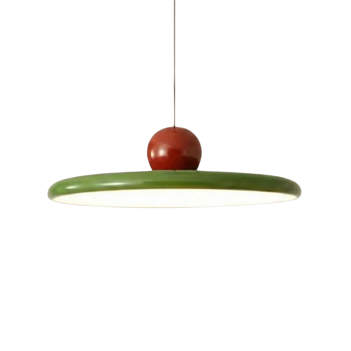 Suspension disque rétro en métal laqué, design minimaliste