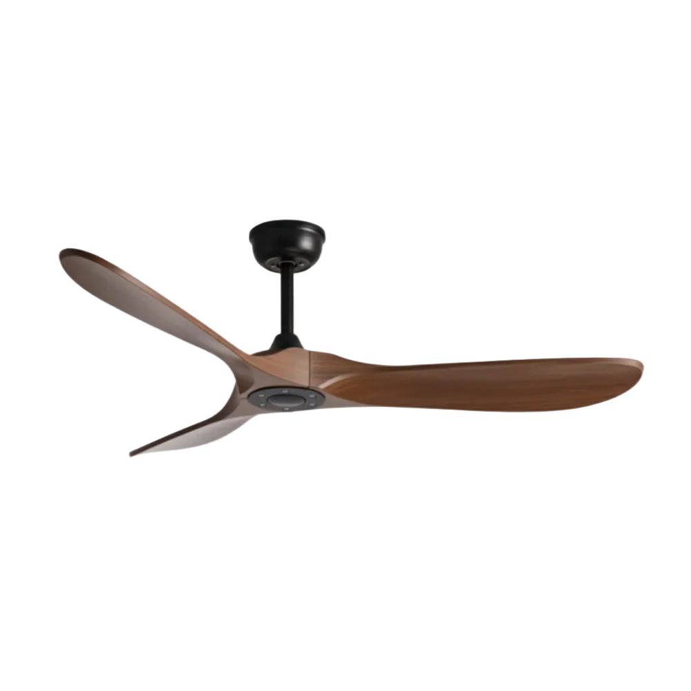 Ventilateur de plafond Eden vintage noir et bois, vue produit