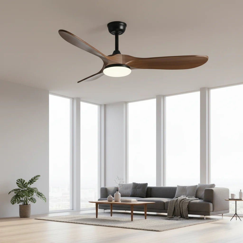 Ventilateur de Plafond Design en Bois Massif – Modèle Alizé