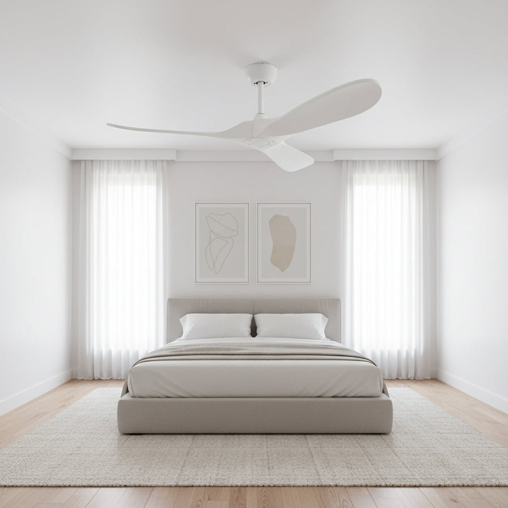 Ventilateur de plafond Eden vintage blanc, en chambre